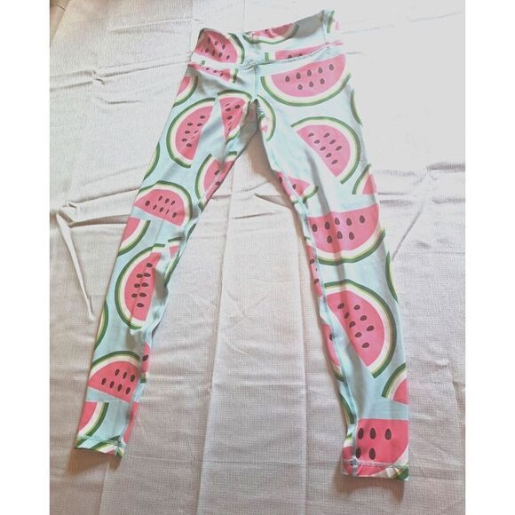 Flexi‎ Lexi Leggings Blue Pink Watermelon Leggings Size Small - Picture 4 of 10